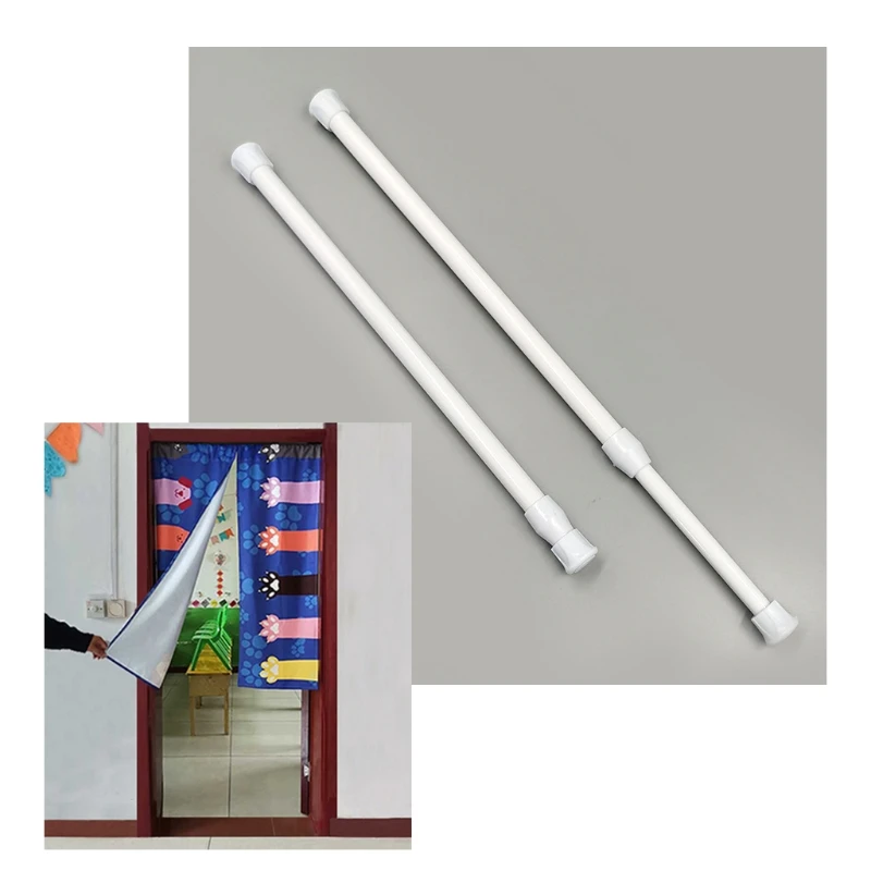 

4Pcs/Set Japanese Window Door Curtain Adjustable Tension Rods Cupboard Shower Curtains Security Bars Locks for Kitchen Wholesale