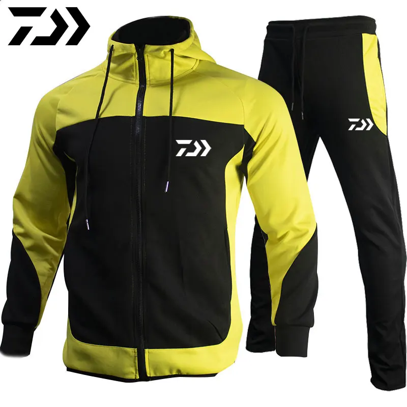 

Daiwa Fishing Suit Men Hooded Winter Fishing Clothing Windproof Keep Warm Fishing Set Outdoor Breathable Camping Fishng Wear New