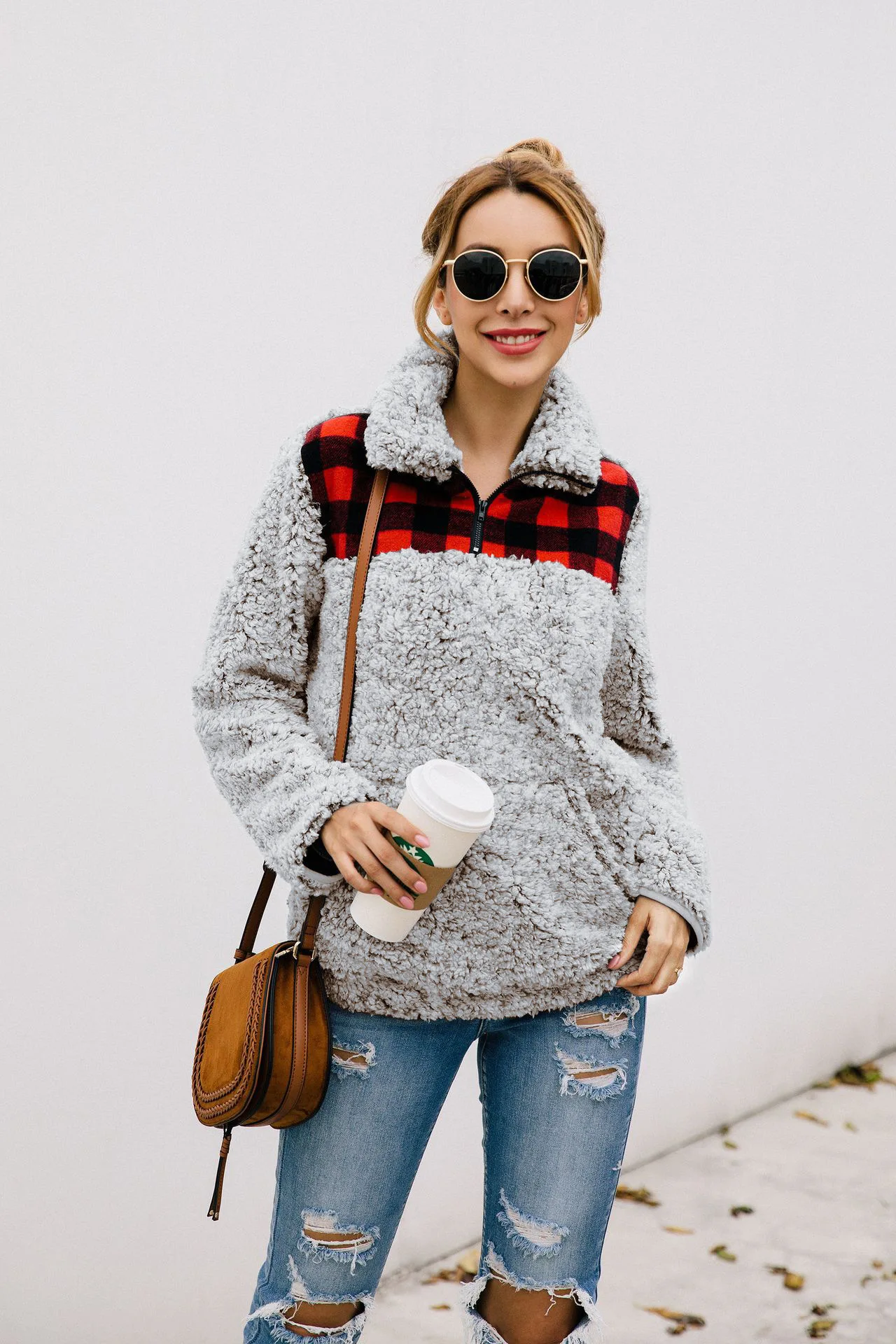 Пушистые теплые толстовки на молнии для женщин сезон зима осень Новинка свитер в