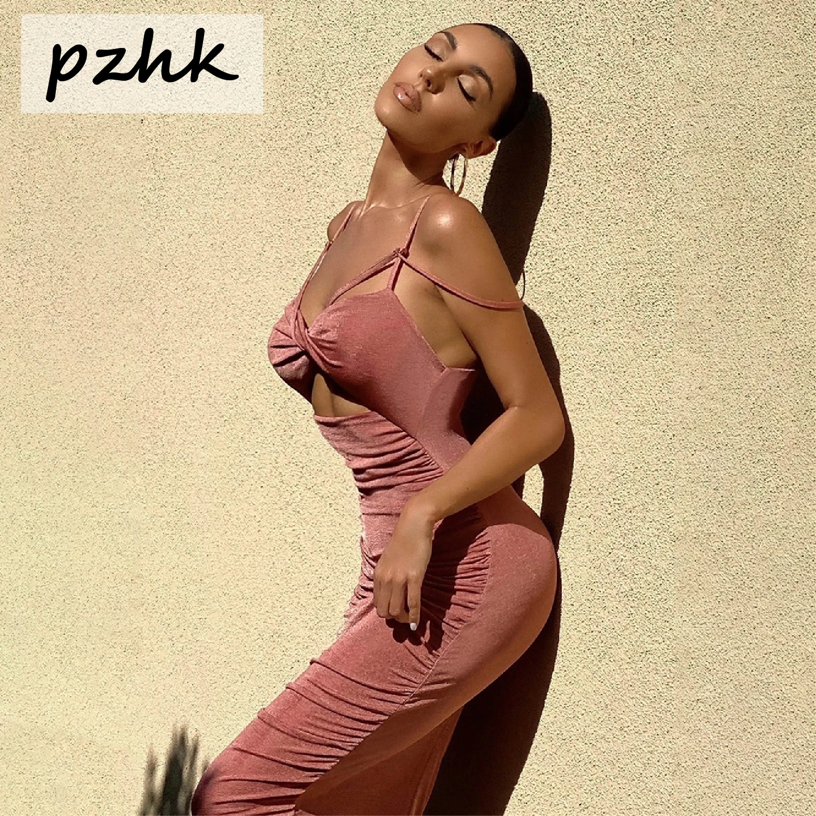 

Women's Mesh Dress Sexy Clubwear Fashion Backless Skinny Bodycon Sling Wrapped Chest Strap Halter 2021 Base Vestidos