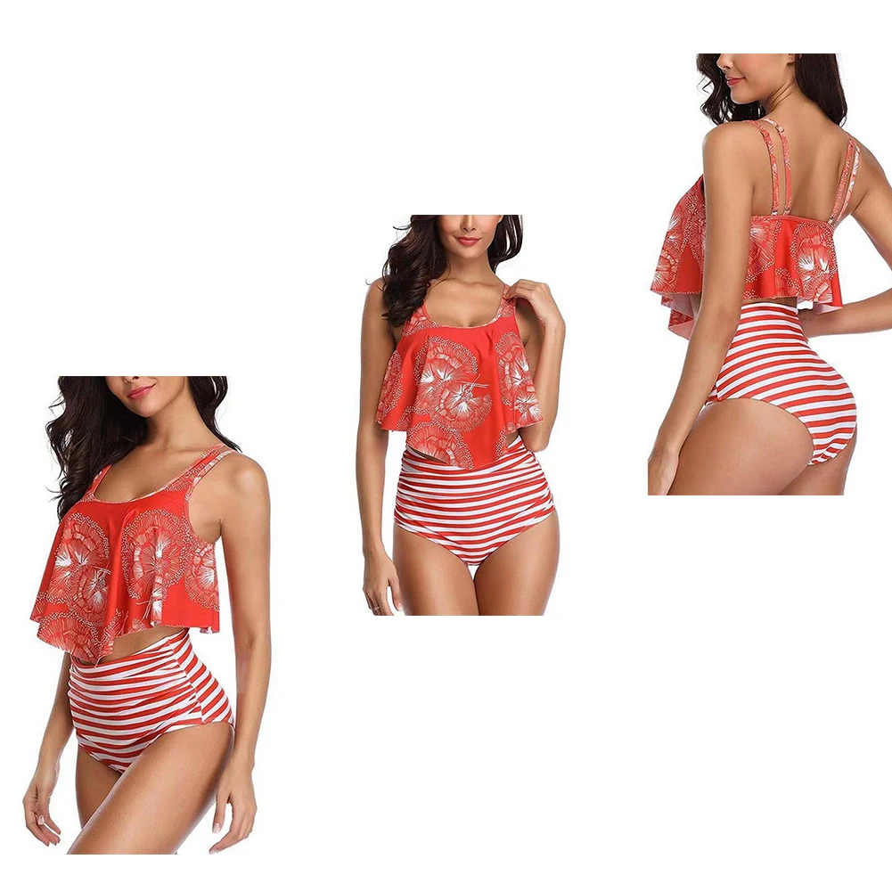 

Bikini Set Casual High Waist Girls Bathing Ruffled Top Two Piece Fashion Beach Gift Swimsuit Outdoor Hoilday Summer