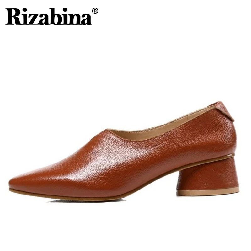 RIZABINA/Повседневные уличные весенние туфли-лодочки из мягкой натуральной кожи