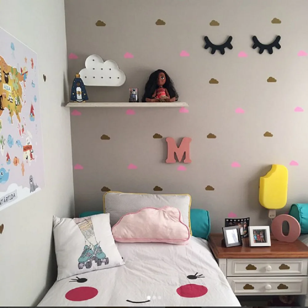 1 Pair 3D Eyelash Decoration Wall Cute Wooden Shelves Decor Accessories Children Kids Baby Living Room Home JPDZS1003 | Дом и сад