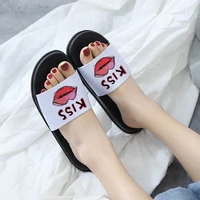 home slippers floor family shoes beach summer slippers fashion slippers for women kiss sexy red lips slippers women