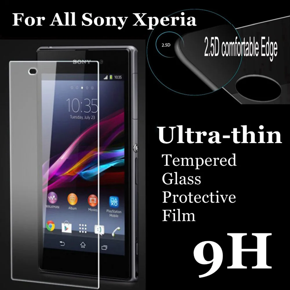 9H HD Защитная стеклянная пленка для Sony Xperia Z3 Compact Z Z1 Z2 Z4 Z5 M2 M4 M5 закаленное стекло