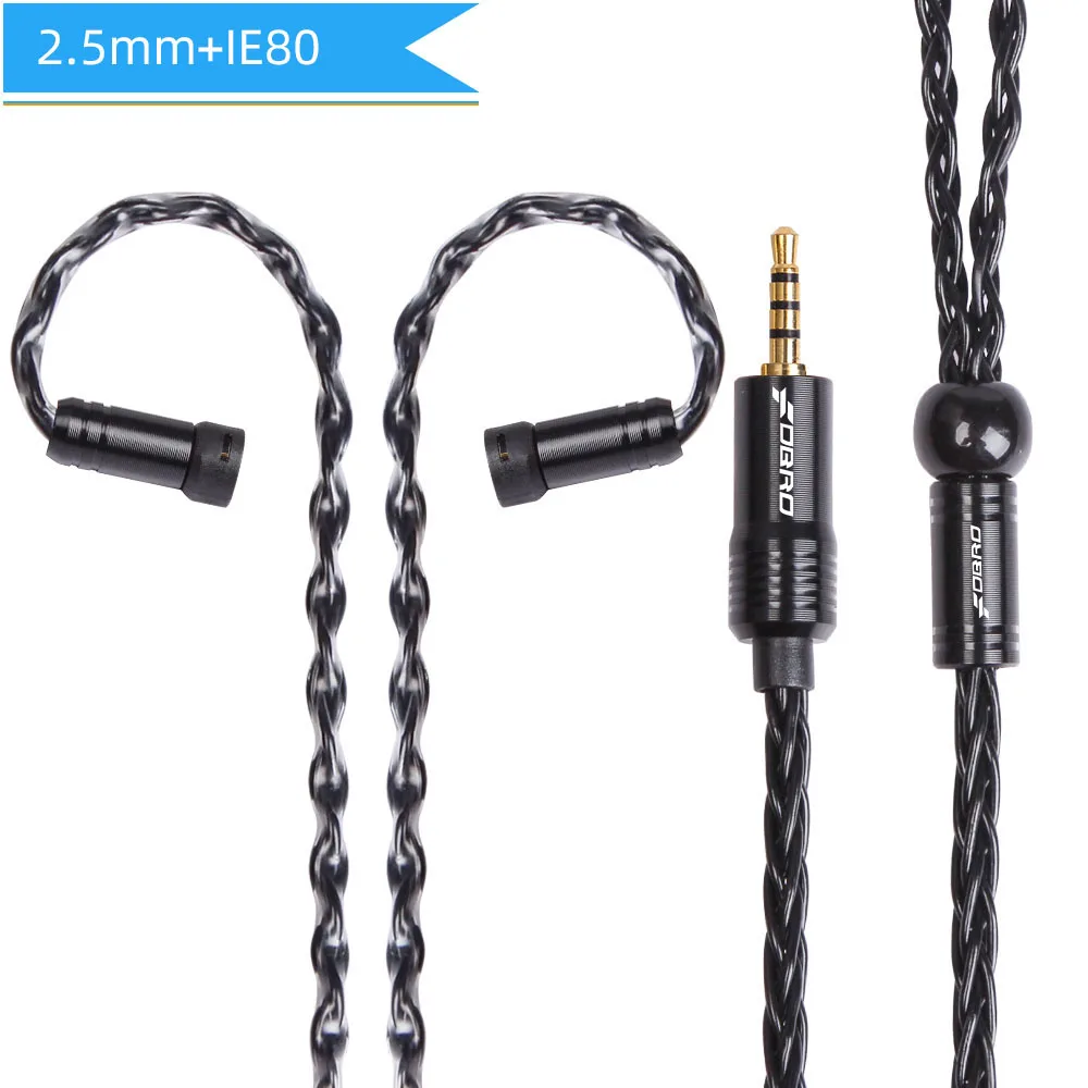 2.5mm IE80 Black FDBRO 8 ядерный мини посеребренные компакт-дисков кабель IE80 MMCX 2Pin A2DC IM 2,5/3,5/4,4 мм балансный кабель для SE315 SE425 SE535 SE846 UE900 H3 - Цвет: 2.5mm IE80 Black