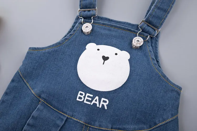 Комбинезон для маленьких девочек комбинезон на лямках с медвежонком мультяшным