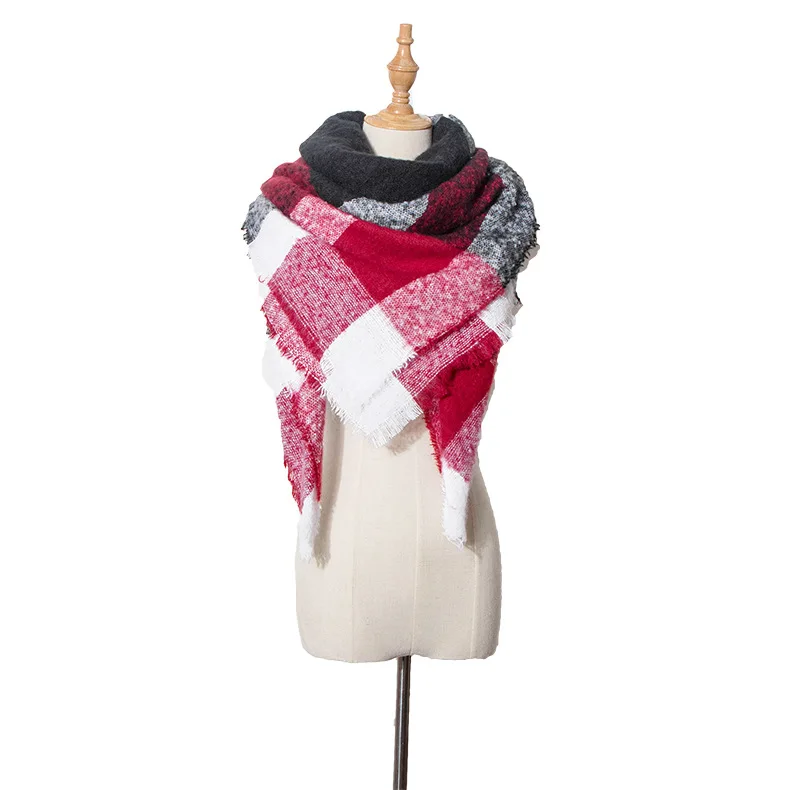

Autumn and winter new round sand Plaid square scarf scarf women's Plaid Scarf Shawl