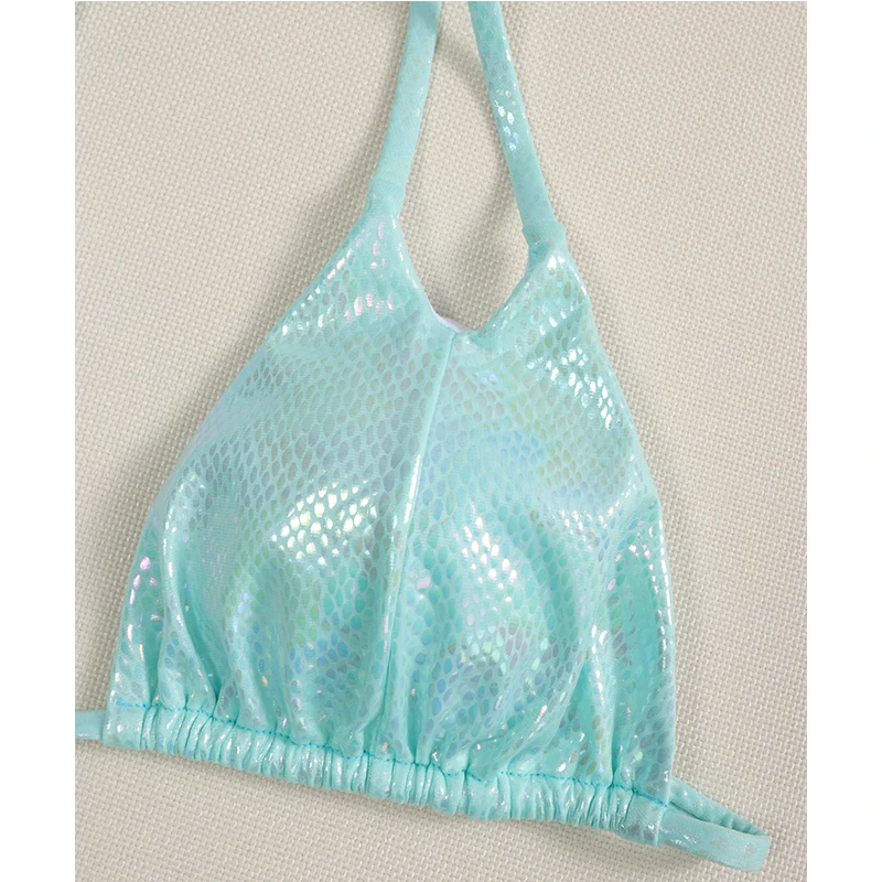 Женский Блестящий купальник-бикини In-X с эффектом пуш-ап и лямкой на шее