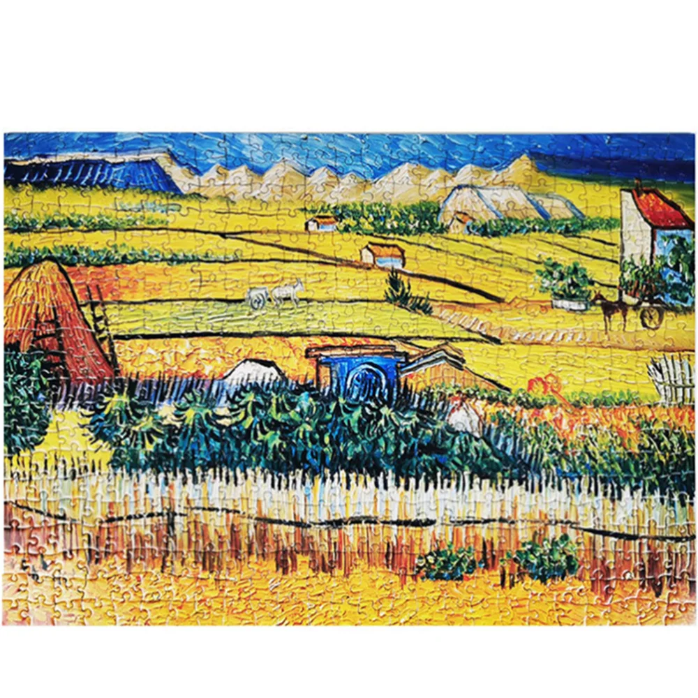 

500 Pieces Paper Puzzle Educational Jigsaw The Field Village Pattern Adults Jigsaw Puzzle Yellow