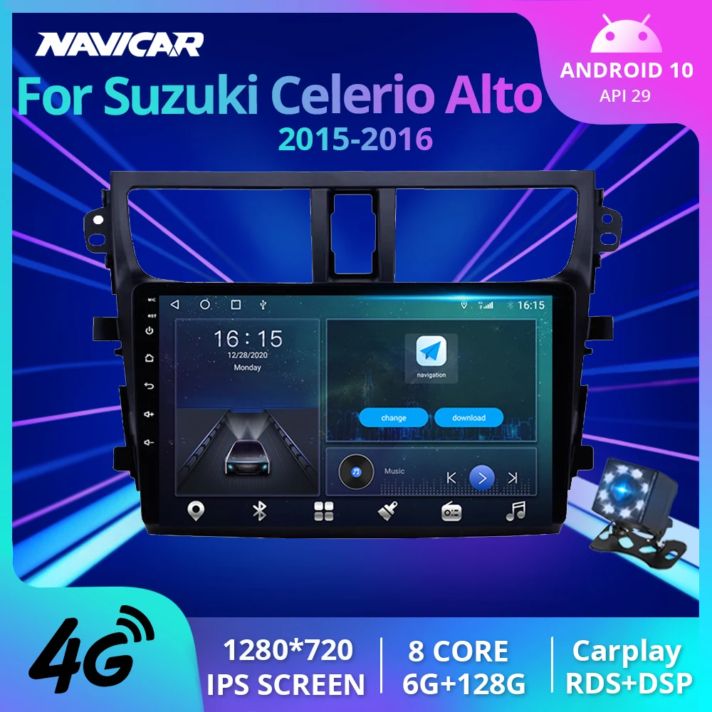 Car Radio For Suzuki Celerio Alto 2015 2016 Car Multimedia Player 2Din Android10.0 Stereo Receiver 8Core GPS Navigation Carpaly