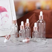 5 100ml tubes transparent dropper glass aromatherapy liquid for essential massage oil pipette refillable bottles rose gold cover