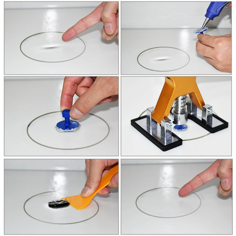 Приспособление для удаления вмятин кузова автомобиля с 10 вкладками сильная