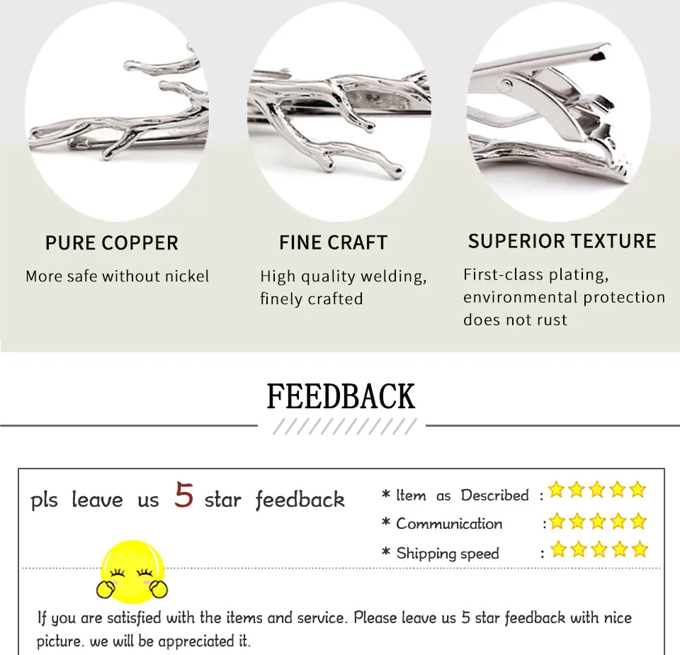 Angel wings мужской черный зажим для галстука