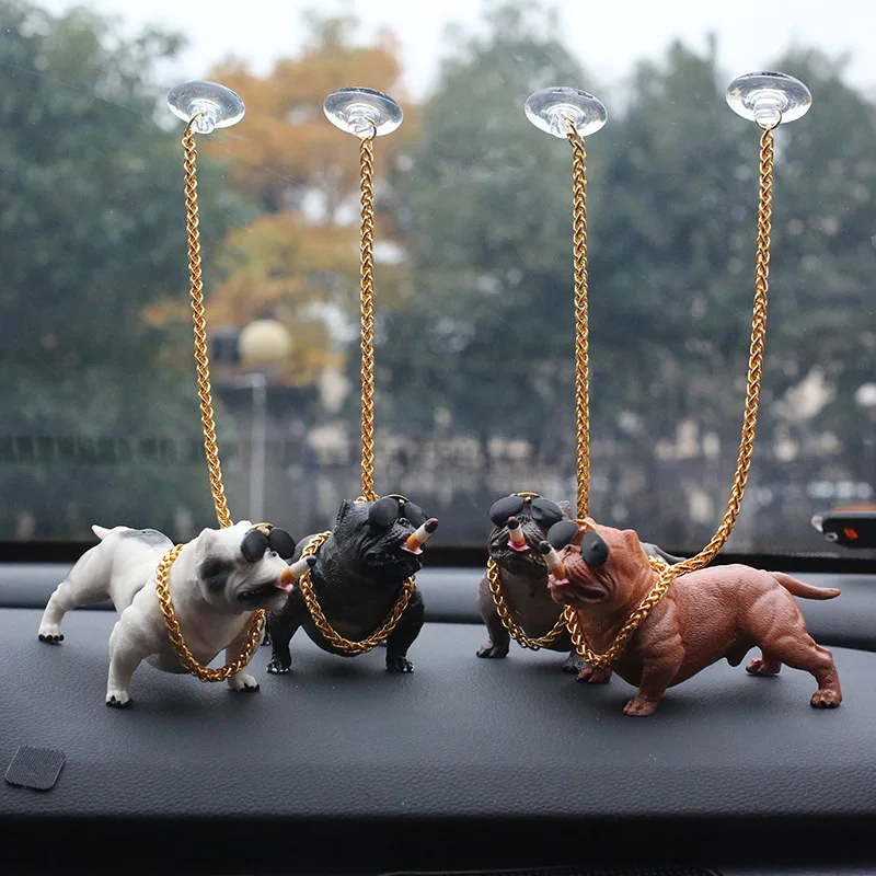 

Super Cool Car Ornament Bully Dog Car Dashboard Toys Creative Personality Dog Decor Dolls Car Decoration Interior Simulation Toy