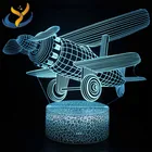 С рисунком самолета креативный ночсветильник, Цветной 3D сенсорный пульт дистанционного управления, празднисветильник, подарок, визуальная настольная лампа