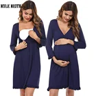 Платье для кормящих женщин, ночная рубашка для беременных, женская ночная сорочка для грудного вскармливания, Одежда для беременных