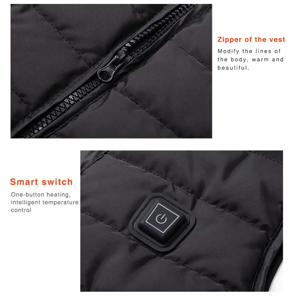Жилет мужской уличный с инфракрасным подогревом и USB-портом | Спорт развлечения
