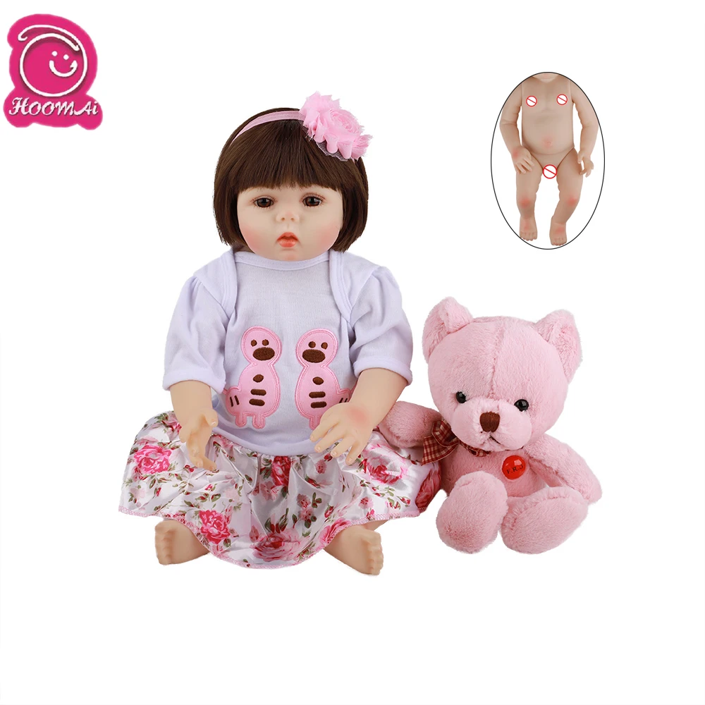 

Hoomai 48CM Realistic Newborn Baby 18 '' Full Silicone Body Lifelike Bebe Reborn Dolls For Children Birthday Christmas Gift Toy