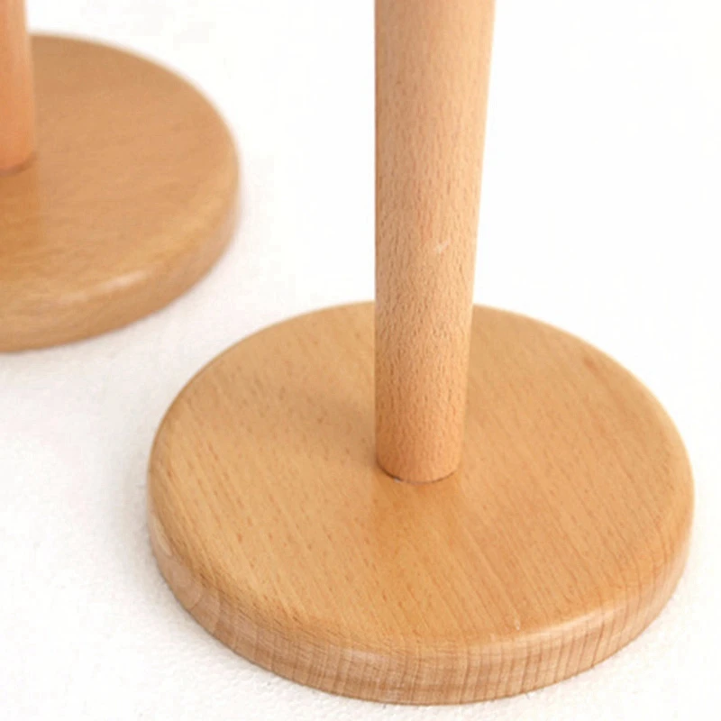 

2 Pcs Wooden Table Top Paper Towel Rack & 6 Pcs Bamboo Spatula Set Wooden Spoons Mixing Cooking Tools