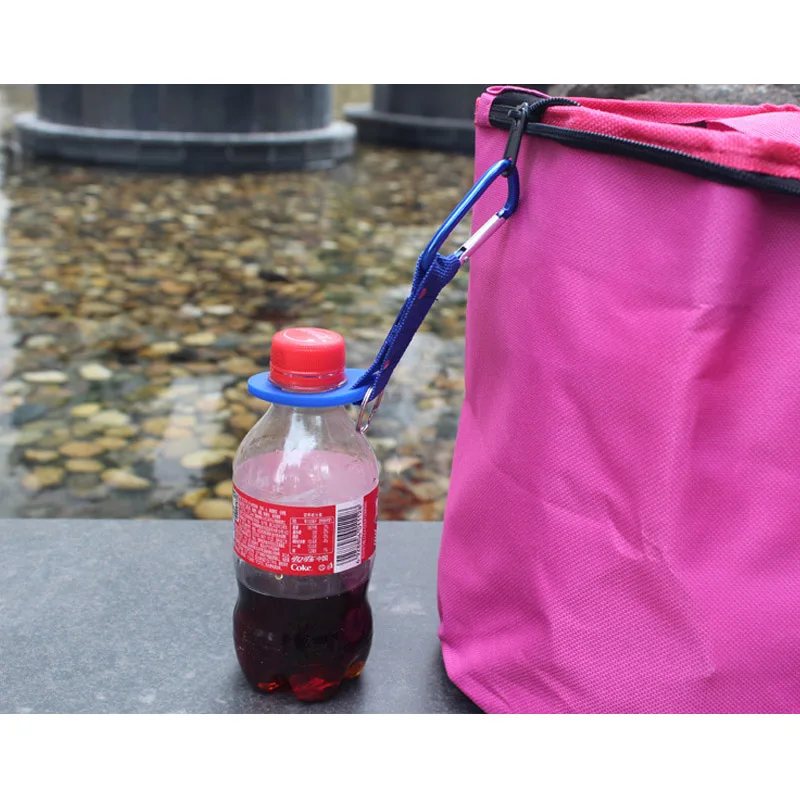 

High 4pcs Hiking Camping Carabiner Water Bottle Holder Rope Buckle Hook Travel Kits DOG88