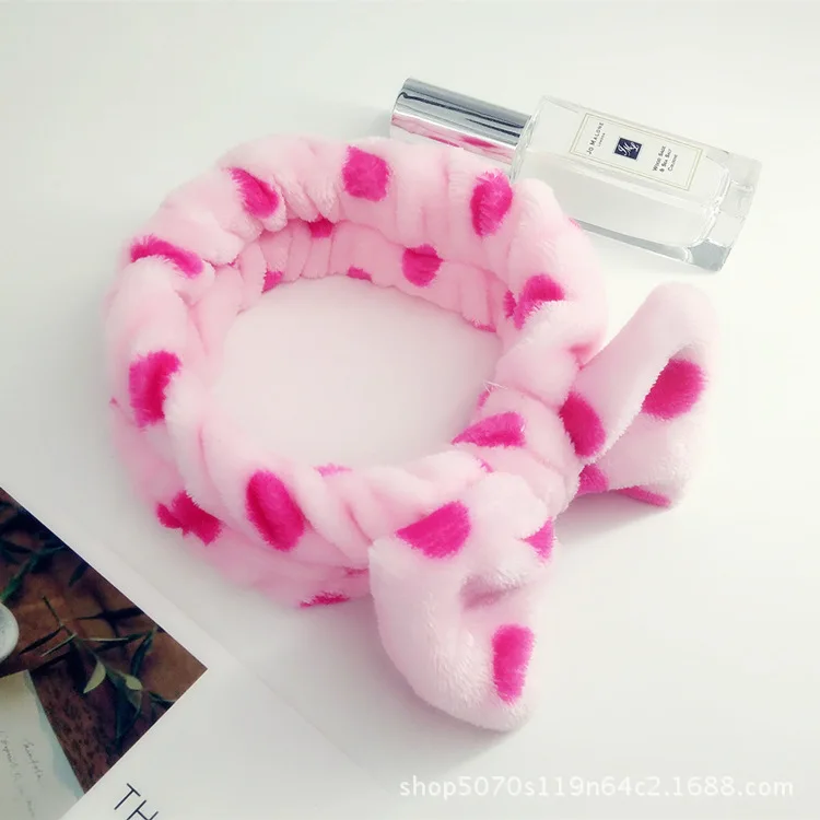 headband 01 Милая мягкая бархатная повязка на голову для девушек с бантом, в горошек, в полоску, повязка на голову для женщин, модная повязка на голову, аксессуары для волос - Цвет: headband 01