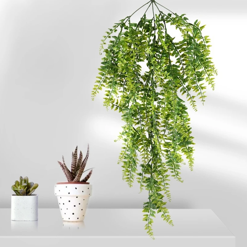 

Creative Decorative 4Pcs Simulation Fern Grass Plant Wall Hanging Plants Home Wedding Shop Decoration(80Cm)