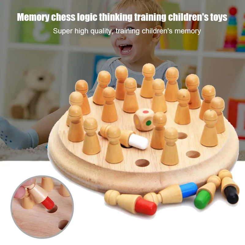 

Children Wooden Memory Matchstick Chess Game Educational Intelligent Logic Toy Brainteaser Kids Early Educational Gift S