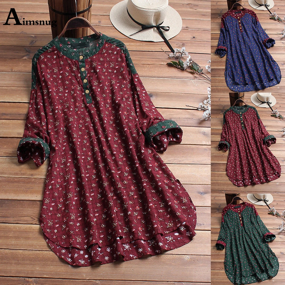 

Plus size 3xl Women Model Classic Flower Print Shirt Long Blouse 2021 Summer Linen Top Womens Elegant Long Sleeve blusas Femme