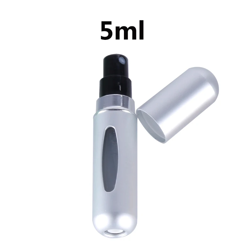 5ml Matte silver 5/8 мл многоразовый нагреваемый парфюмерный флакон с распылителем Алюминий распылитель Портативный, косметичка для путешествий, контейнер флакон духов распылитель контейнер - Цвет: 5ml Matte silver