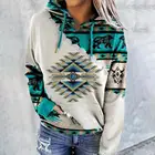 Женская толстовка, свободные женские толстовки, дышащая универсальная толстовка, Женский свитшот с принтом в этническом стиле для повседневной носки