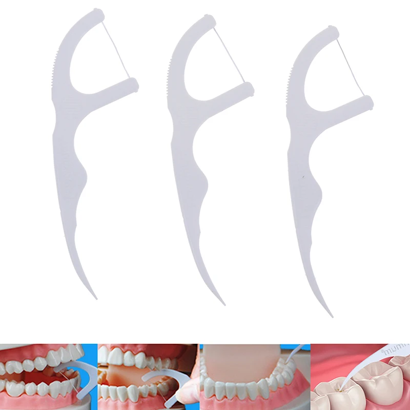 

30Pcs/Pack Oral Hygiene Dental Floss Flosser Sticks White Color Tooth Picks Teeth Plaque Remover Adult Interdental Brushes