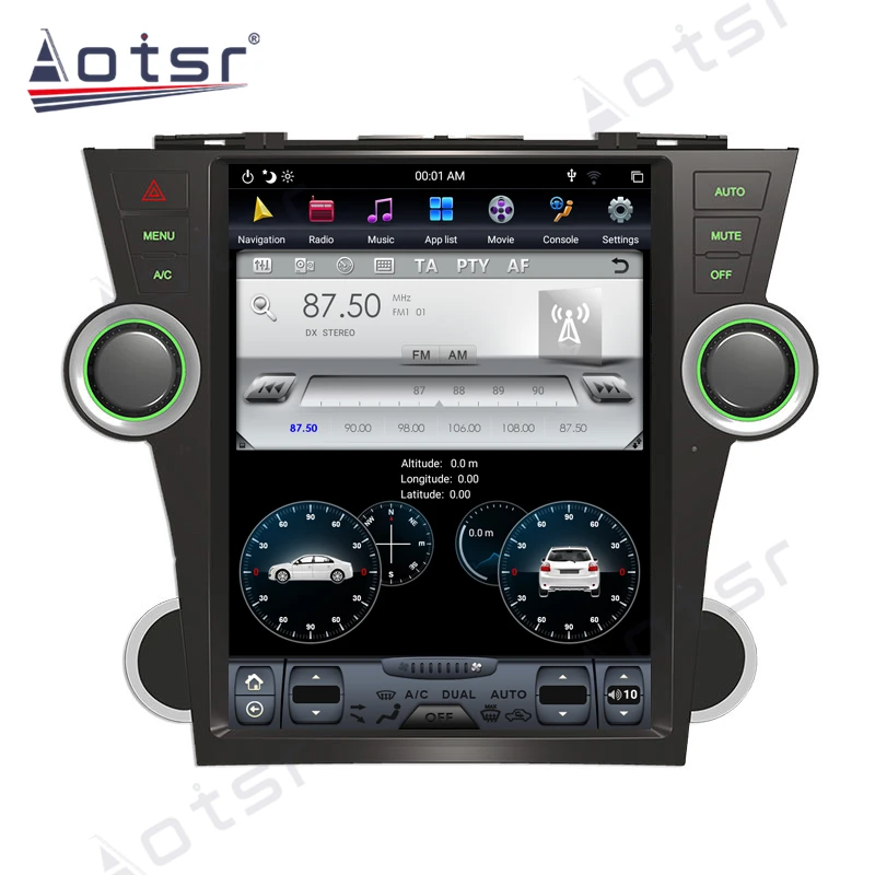Aorts Tesla Style PX6 Android 9 0 4 + 64 ГБ Автомобильный Радио плеер GPS навигация HD Авто Стерео