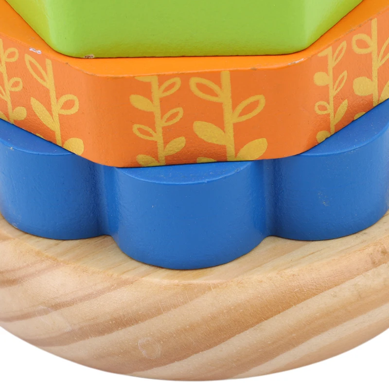 

High Quality Wooden Colorful Rainbow Building Blocks Toys For Children Funny Animals Rainbow Stacking Towers Toys