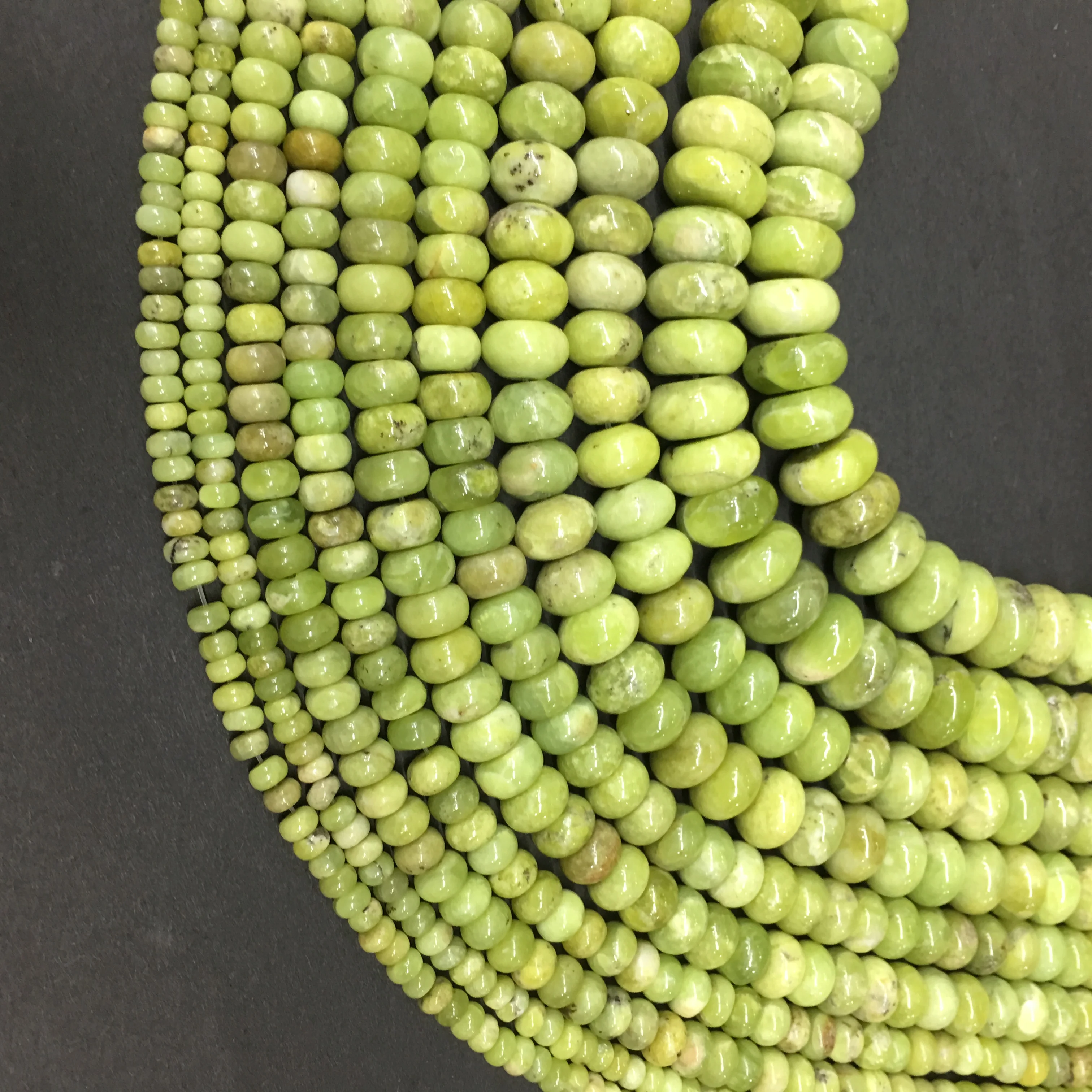 Натуральный зеленый Оливиновый камень Рондель свободный бисер Энергия