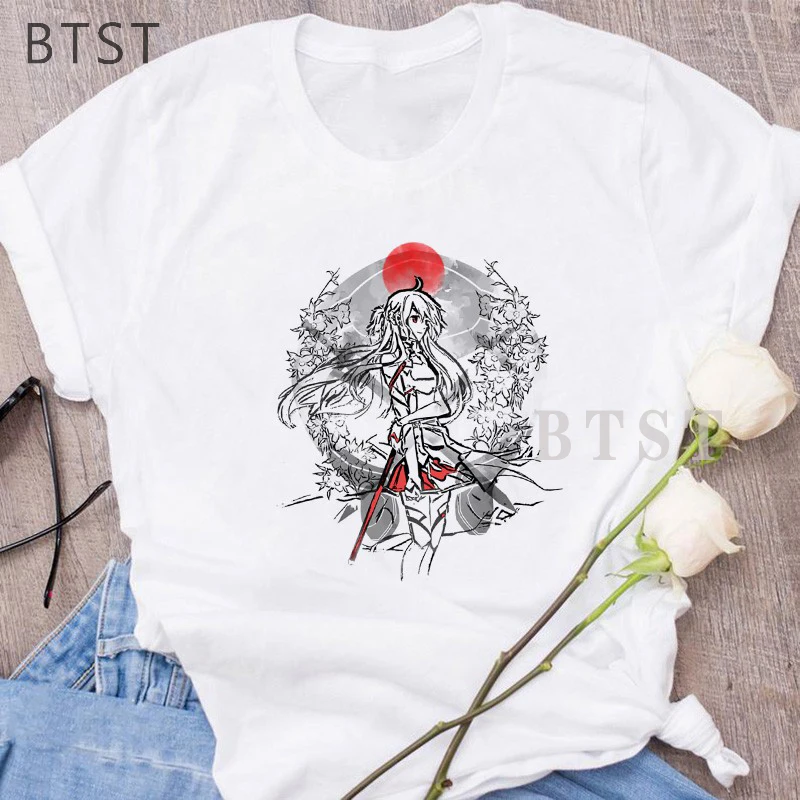 

Anime Tshirt Sword Art Online Kirito Anime Printed TShirts Kirito and Asuna Sword Art Online Harajuku Streetwear Casual T-Shirts