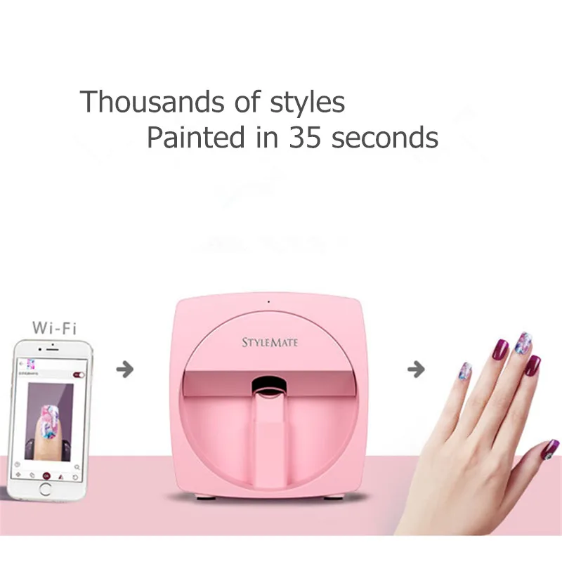 Мобильный принтер для ногтей 3D Автоматическая роспись легкая полностью