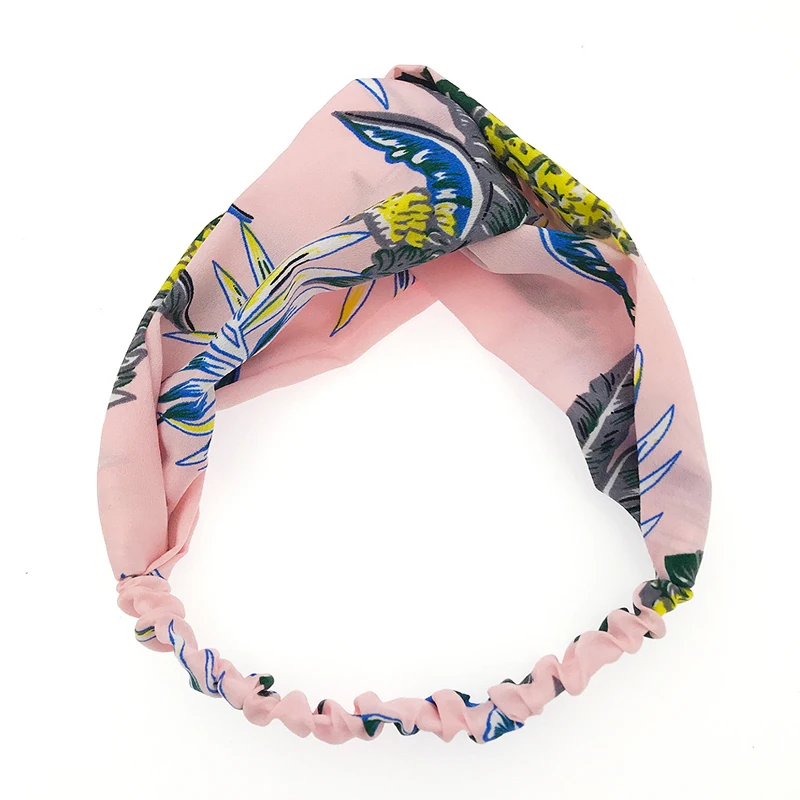 Women Retro Style Hairband Flower Printed Turban Cross Knot Headband Bandage Bandanas Ladies Hair Accessories |