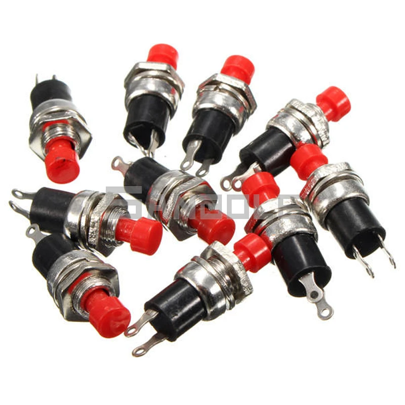 10 шт. Мгновенный кнопочный переключатель ВКЛ./ВЫКЛ. Два штыря мини переключатели