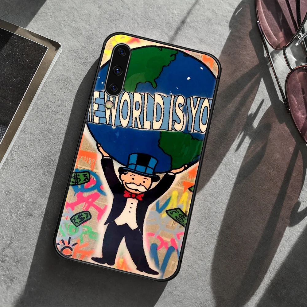 

cartoon Alec Monopoly Aesthetic Phone Case Cover For Samsung Galaxy A10 A11 A20 E A21 A21S A30 A40 A41 A50 A51 A70 A71 A81 black