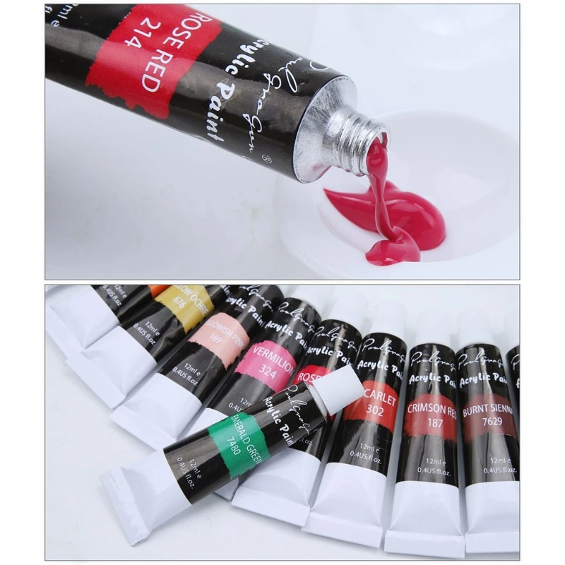 

12/24 Colors Watercolor Acrylic Oil Painting Pigment for Artists Drawing Ceramic Stone Wall Paints Tubes