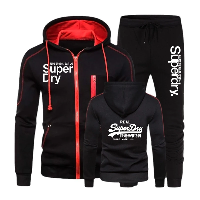 

Спортивный костюм для мужчин, комплект одежды из куртки и брюк, мужская спортивная одежда, мужские свитшоты с капюшоном