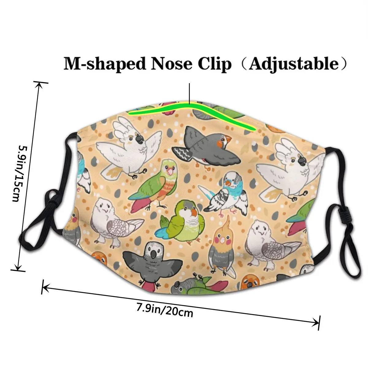 Домашние птицы Non одноразовые нейтральные маска для лица взрослых попугая