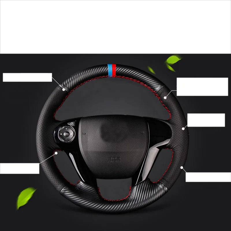 Lsrtw2017 углеродное волокно составной коровья кожа автомобильный чехол на руль для