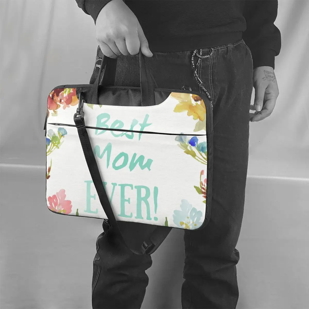 

Mom Laptop Bag Case Cute Bike Computer Bag With Handle Protective Laptop Pouch