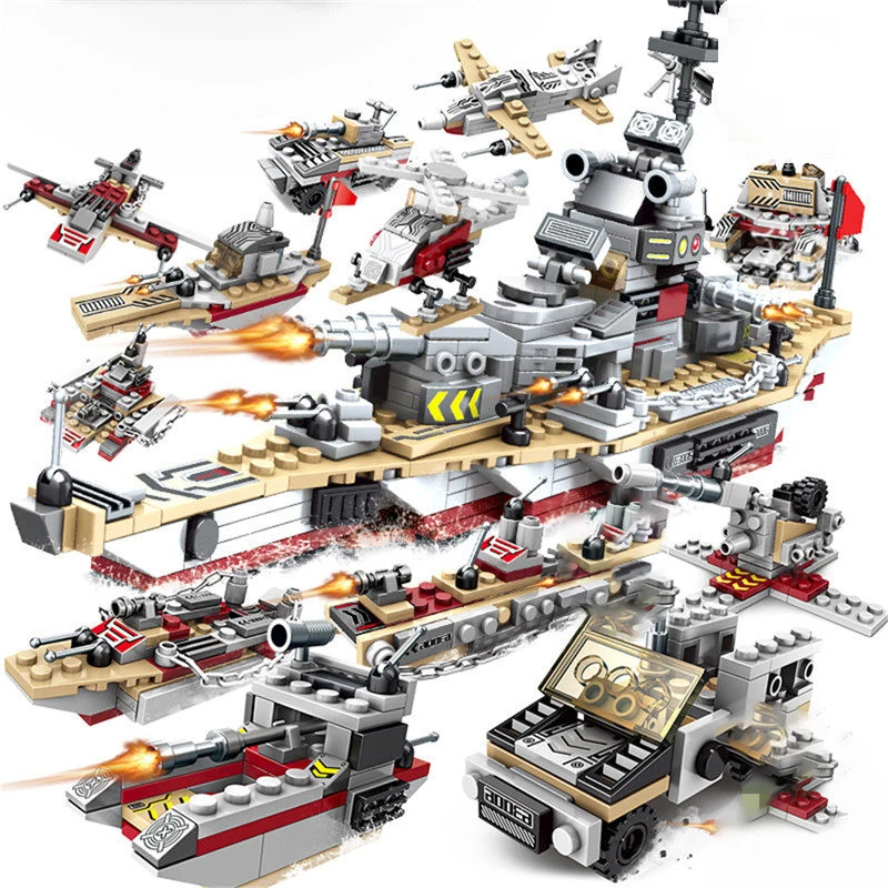 502 шт. 8 в 1 совместимые с самолетом строительные блоки армейские фигурки военные |