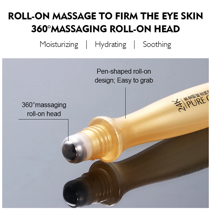 Сыворотка для глаз SENANA 24K Gold Roll on удаляет темные круги отечность омолаживающий