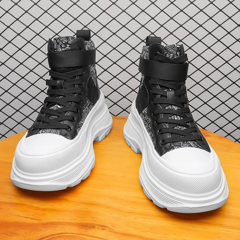 Мужские ботильоны Martin Обувь на платформе увеличивающая рост Мужская стелька