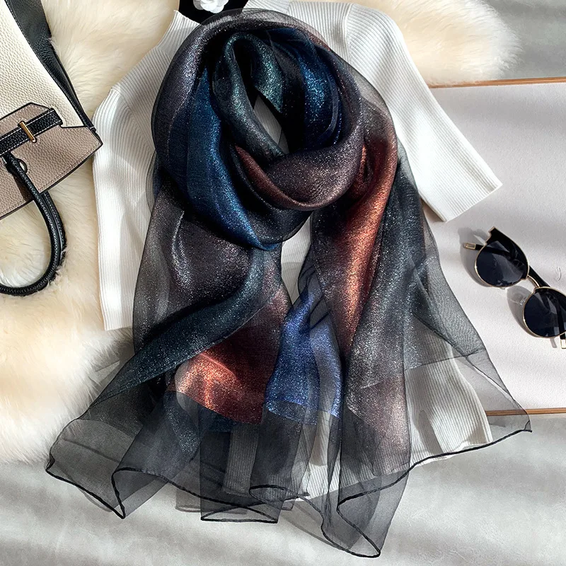 Новинка 2019 Шелковый шерстяной шарф женские модные шали и палантины дорожные