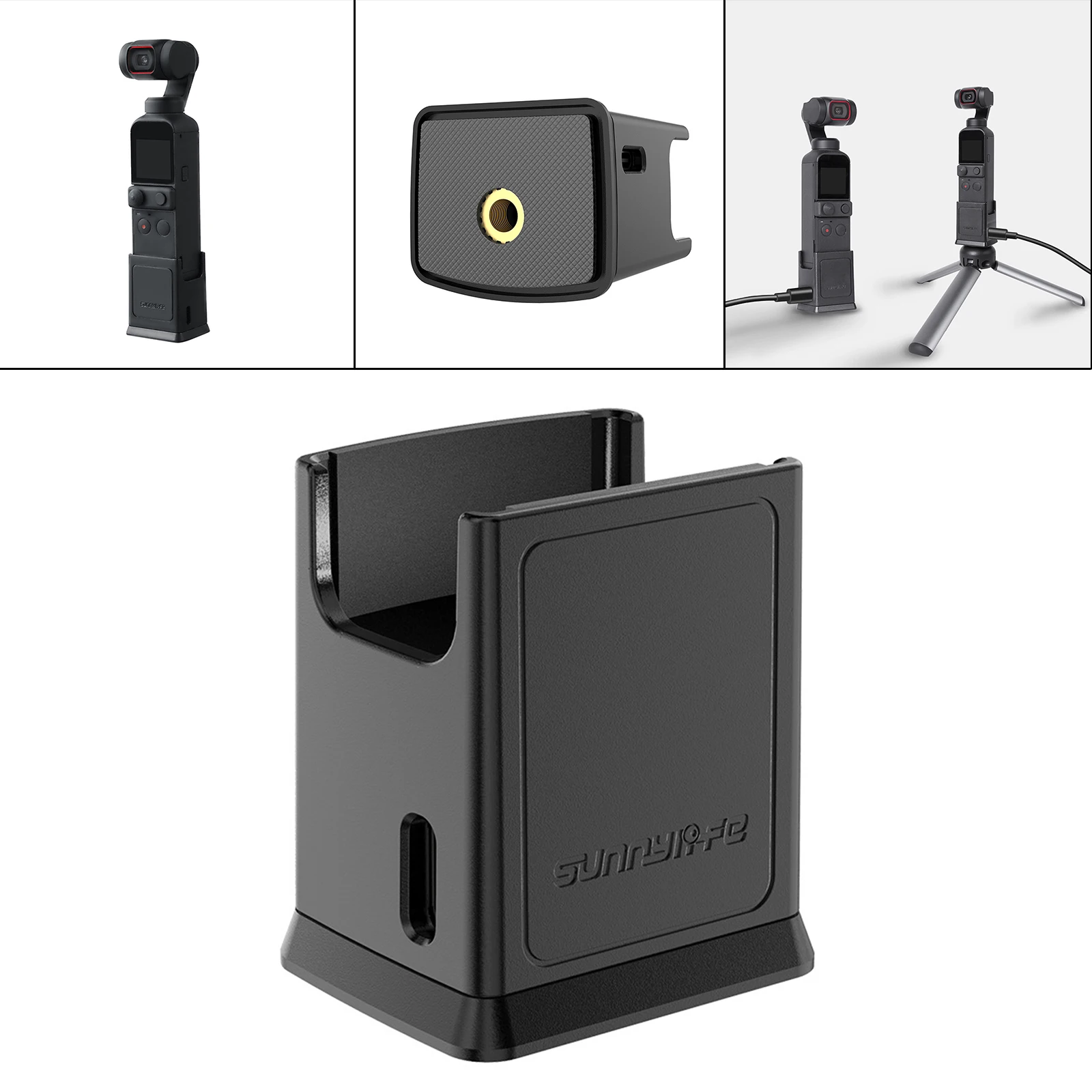 

Type-C Charging Dock Adapter Base Mount 1/4 Tripod Mount for DJI Pocket 2/Osmo Pocket Gimbal Cameras